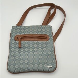 Nine West Blue and Brown Geometric Crossbody Bag